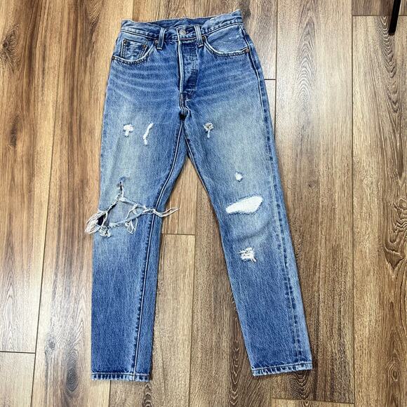 Levi's Denim - Levi's 501s Skinny white oak cone denim Jeans Selvedge